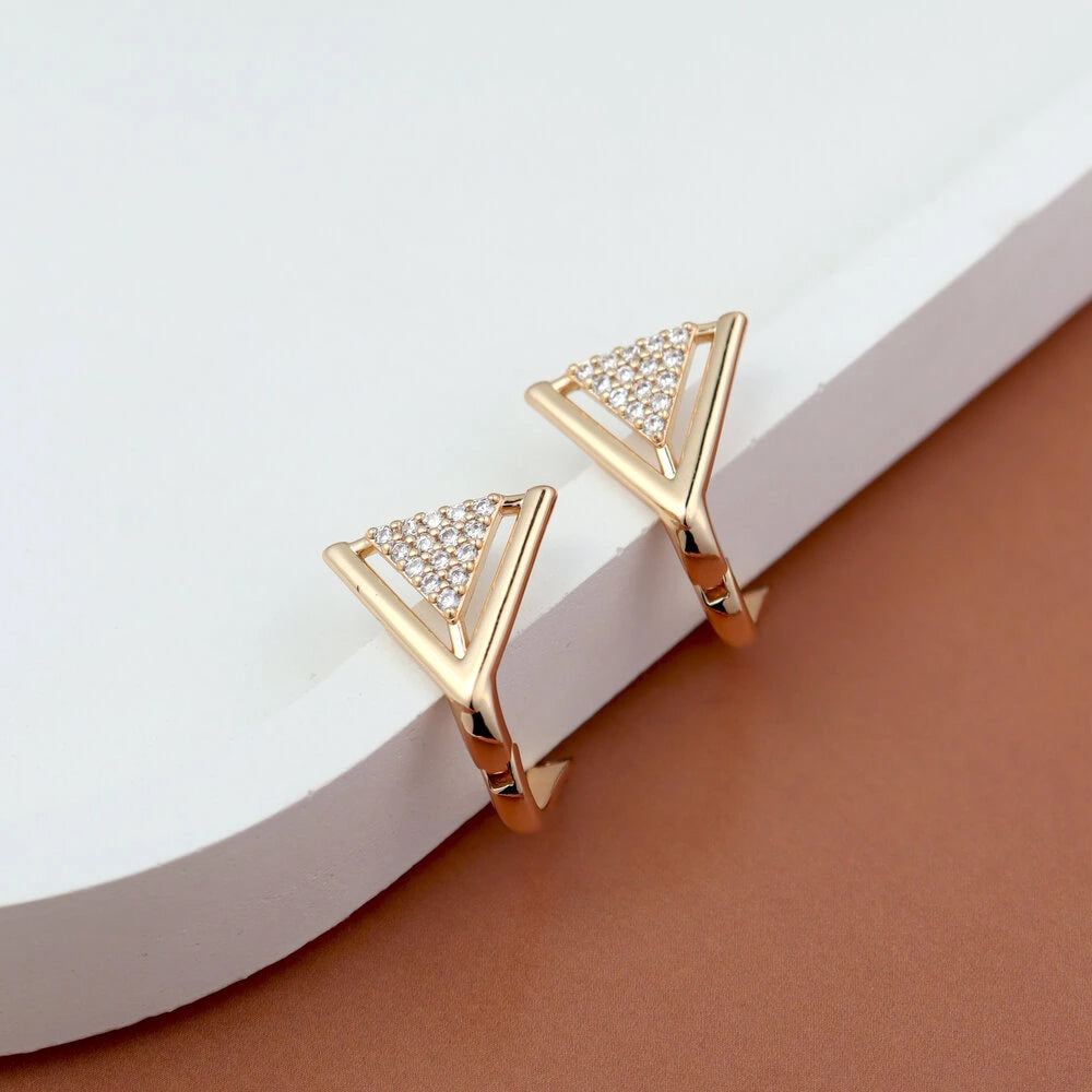 V-Shape Gold Earrings