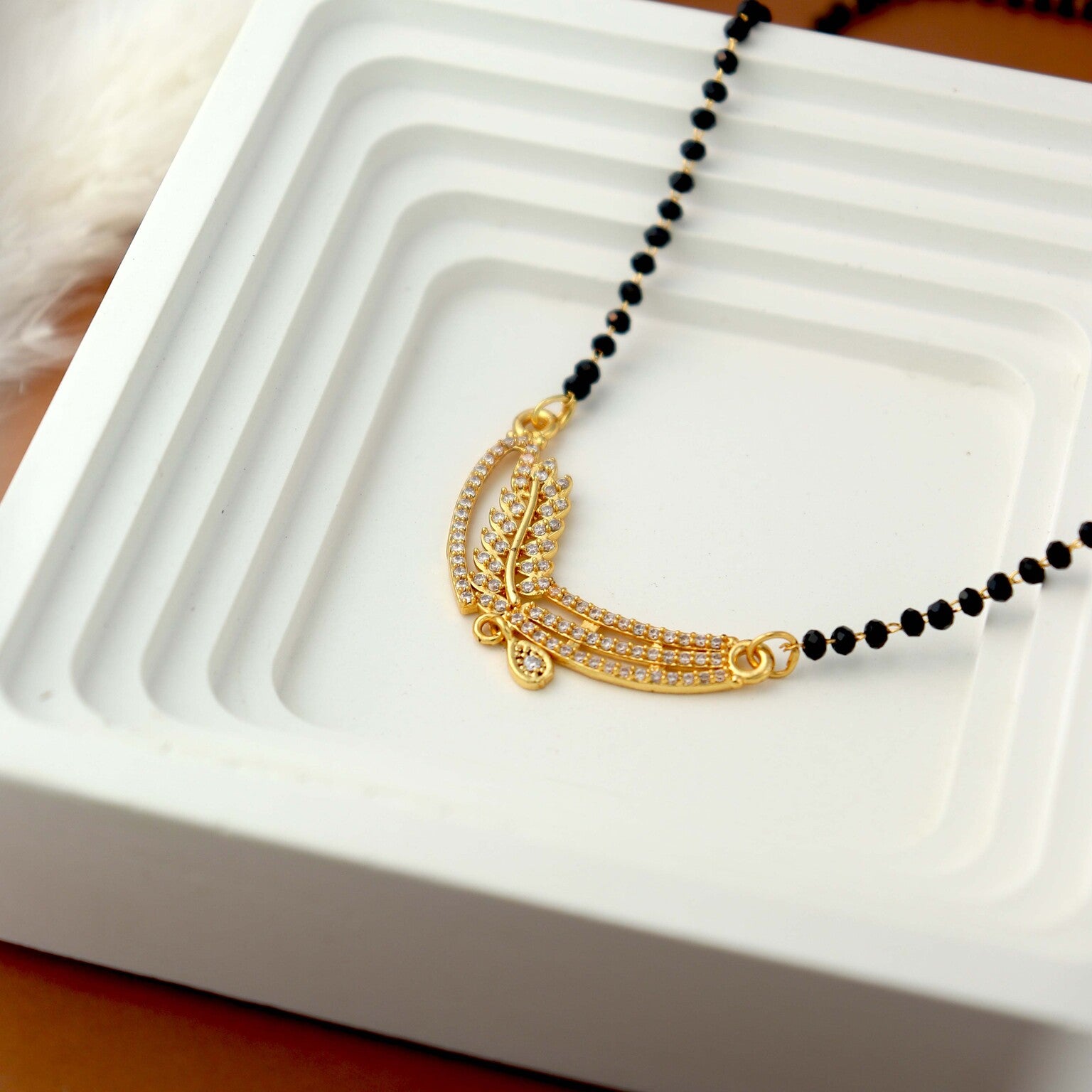 Leafy Grace Gold-Plated Mangalsutra