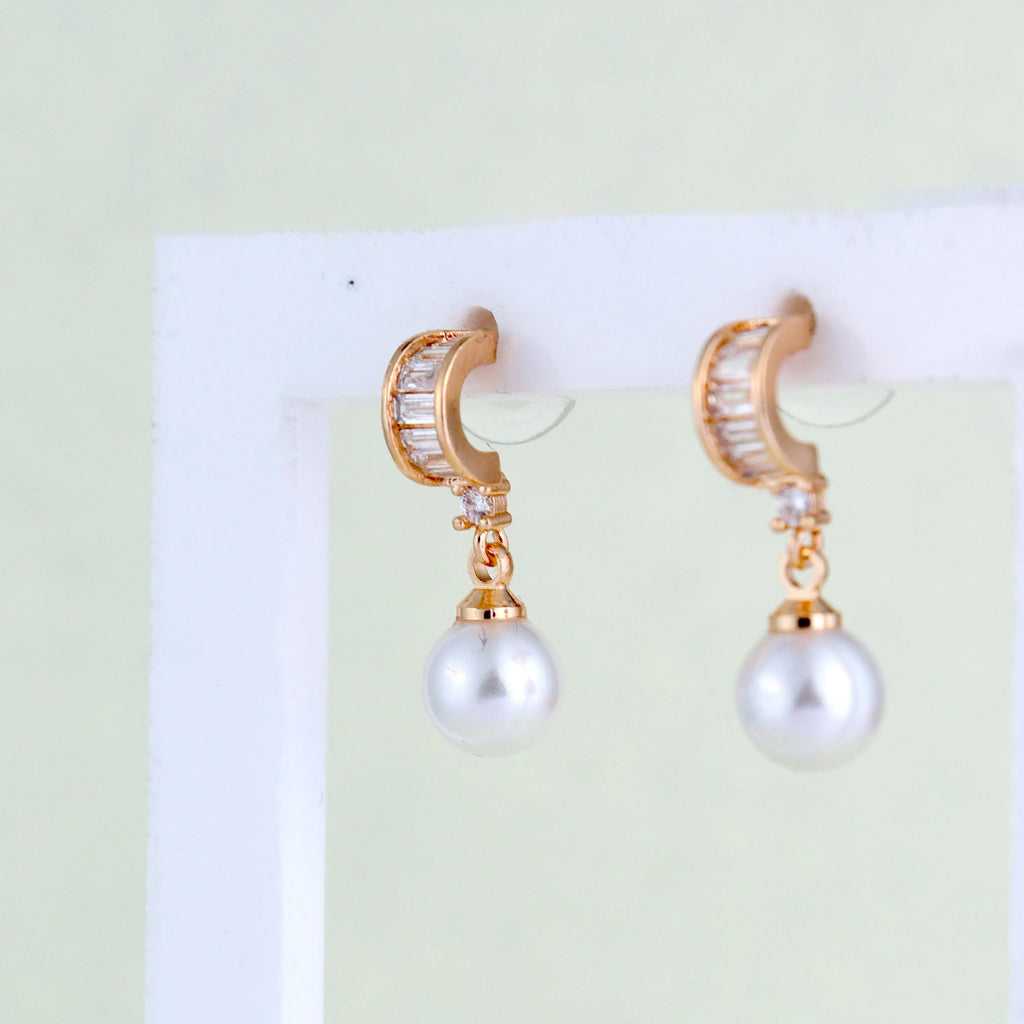 Pearl & Pave Drop Earrings - Own It Pure