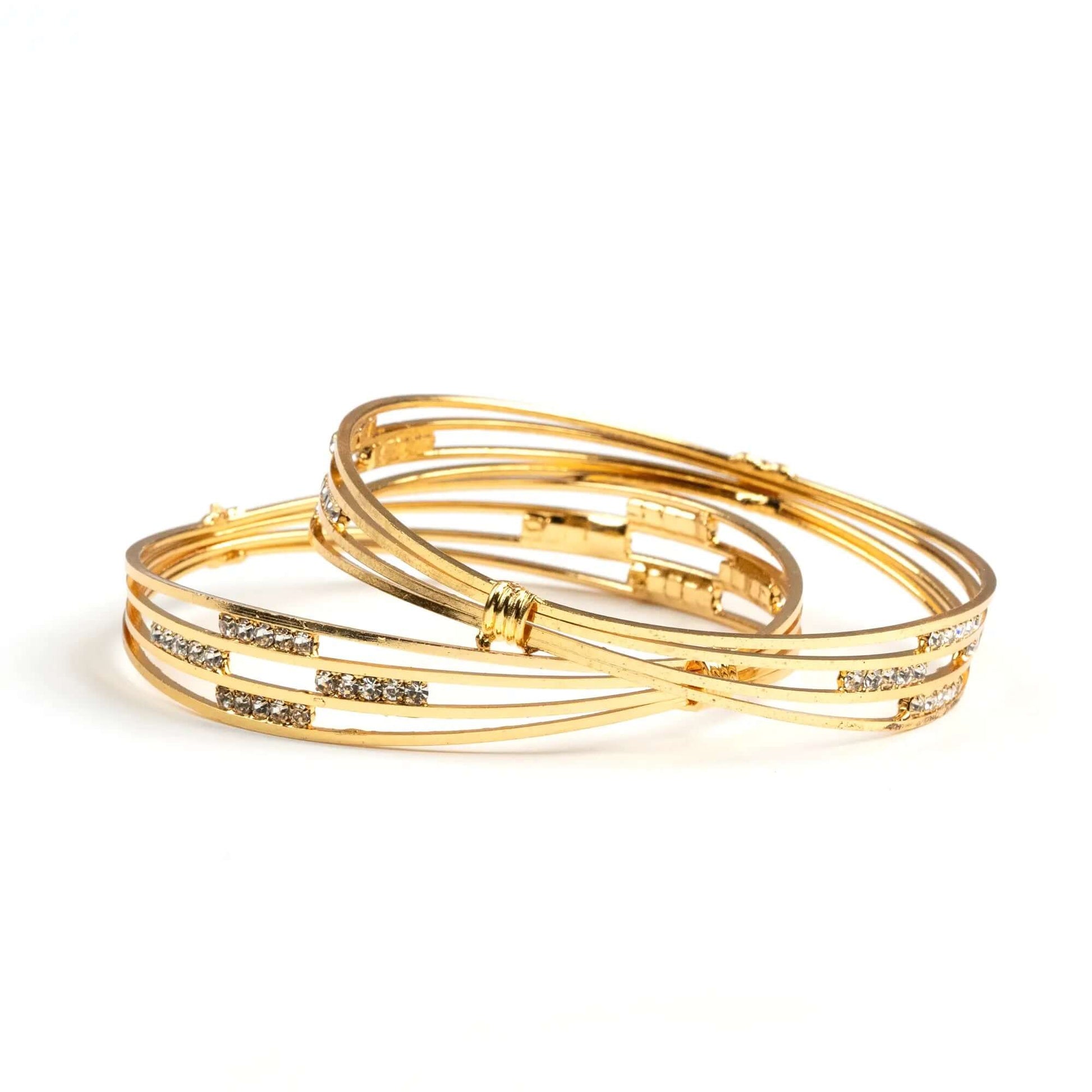 Triple Tier Gold Bangles