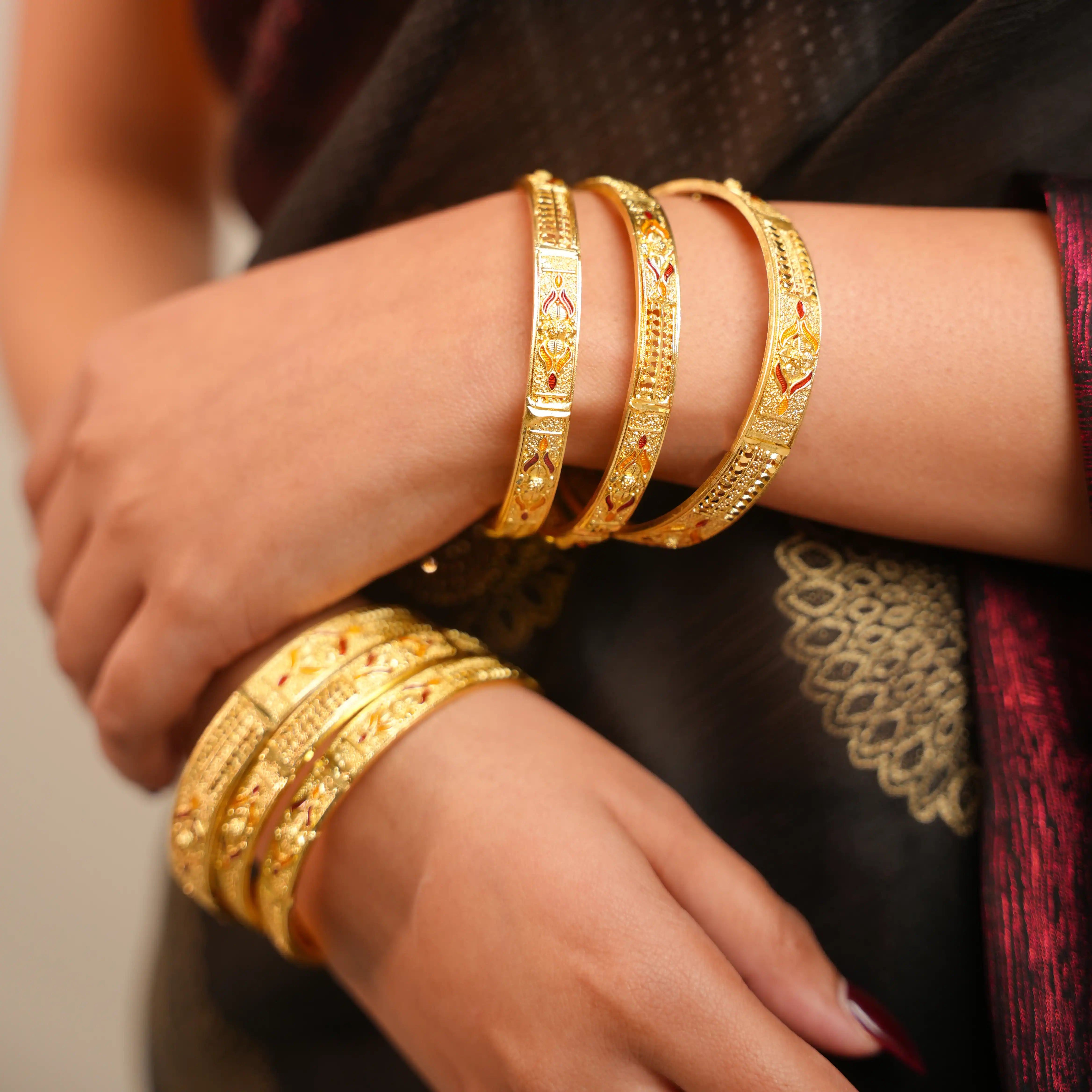 Raktika Gold Bangles