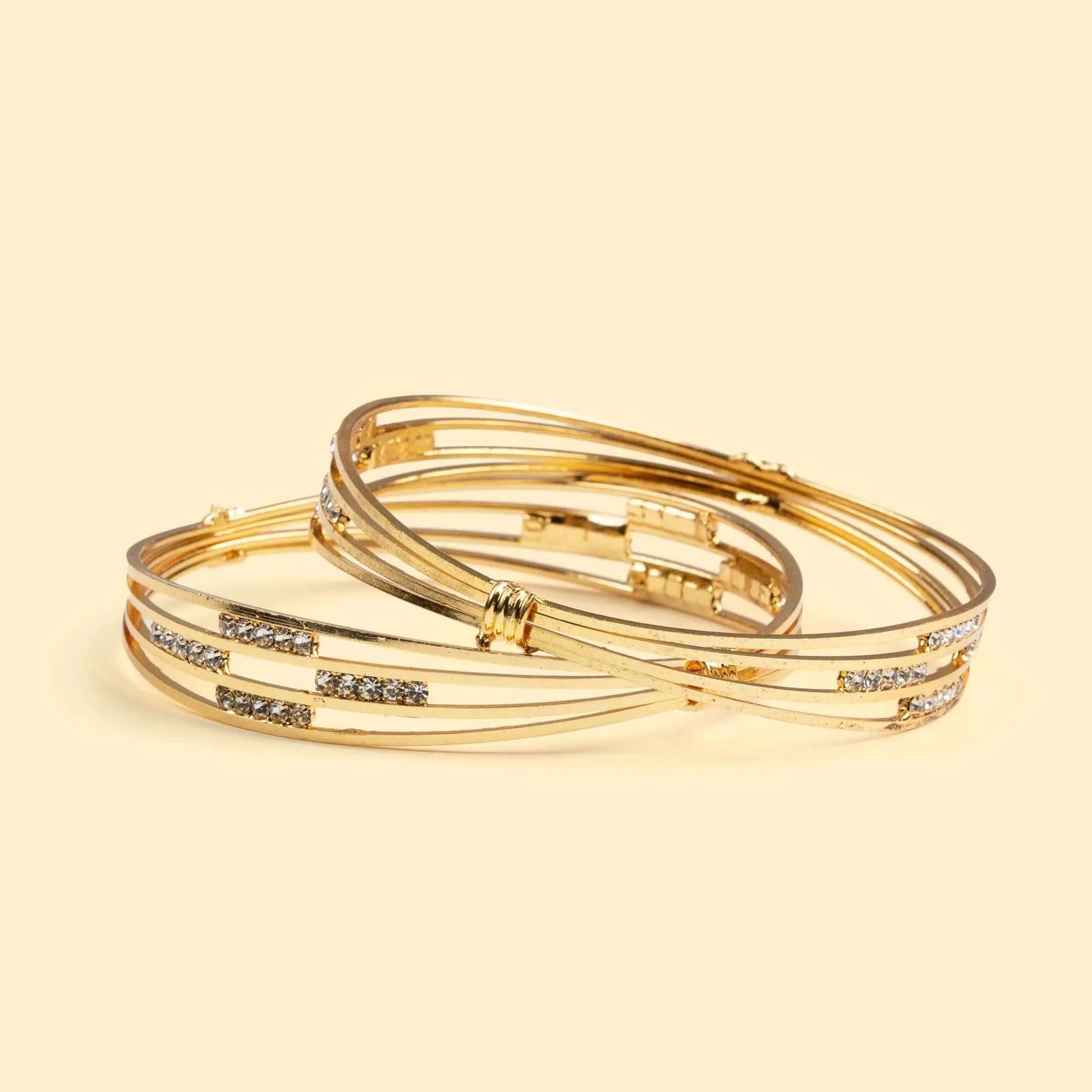 Triple Tier Gold Bangles