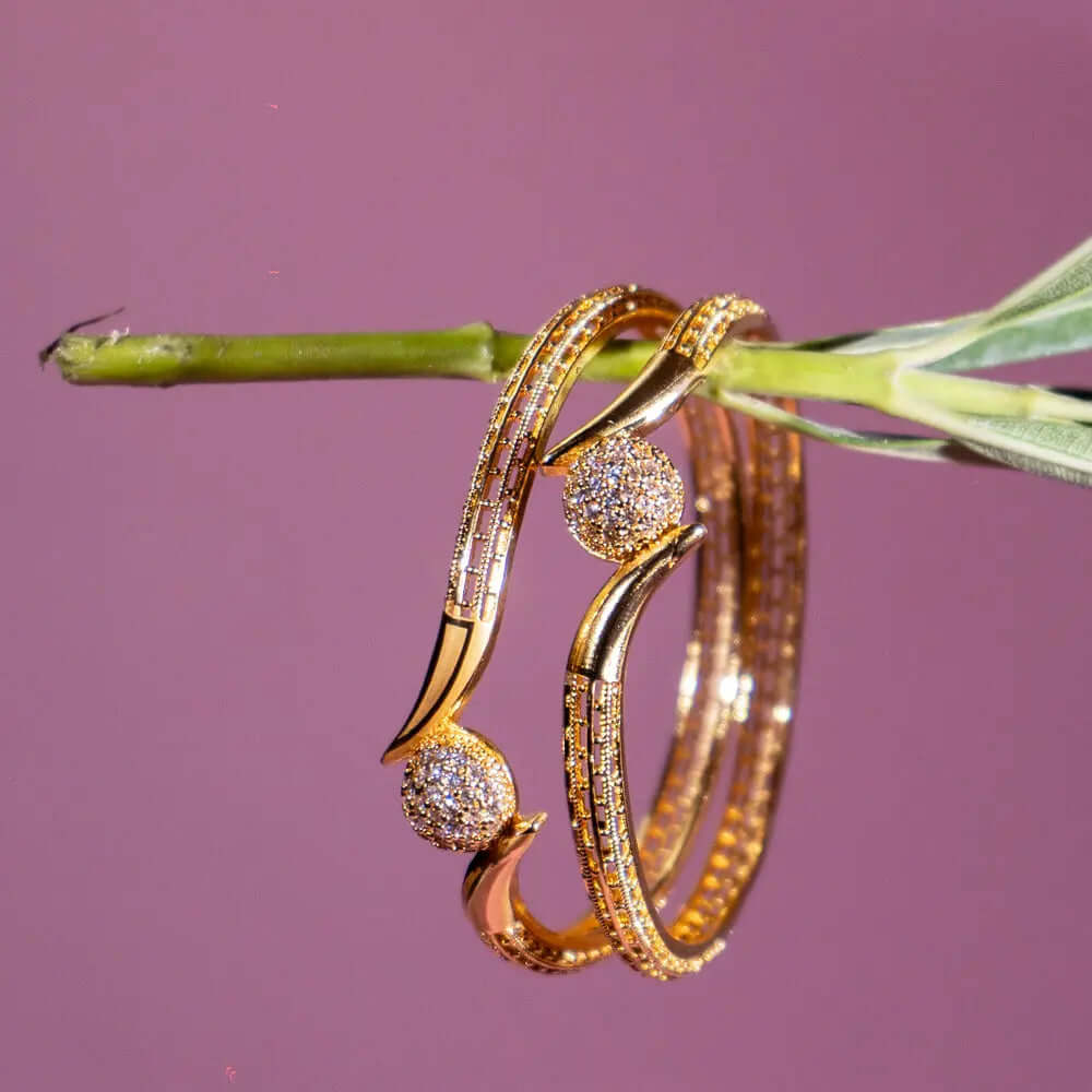 Golden Twirl Bangles - Own It Pure