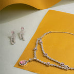 Pink Teardrop Necklace Set