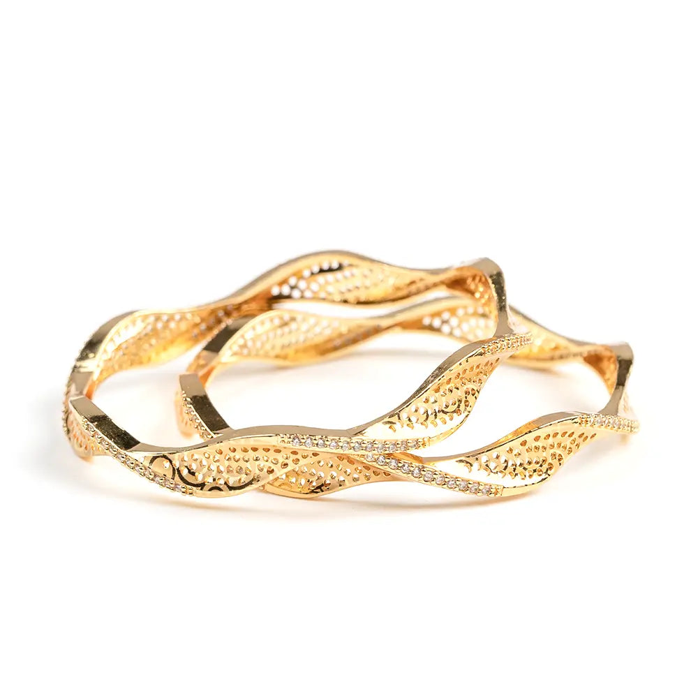 Gold Waves Bangles Own It Pure