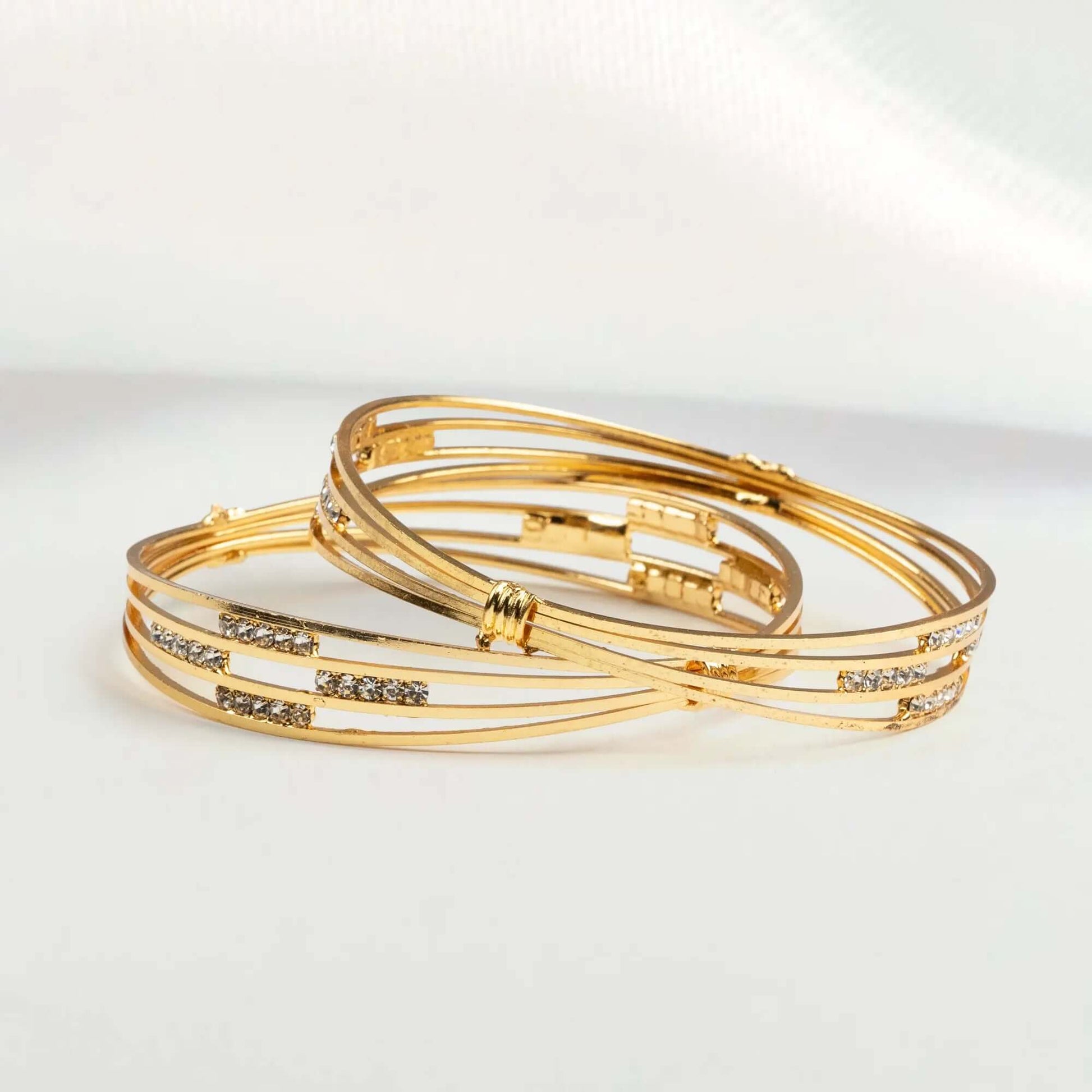Triple Tier Gold Bangles