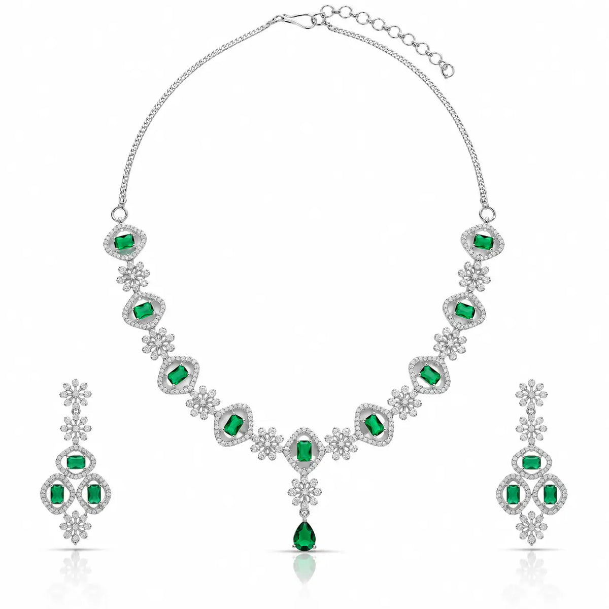 Dew Necklace | Dainty Minimalist Green Stone Chain for Office Wear