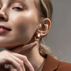 Arista Drop Earrings | Gold Oval Stone Drops - Own It Pure