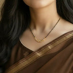 Blossom Trail Mangalsutra – Gold-Plated Floral Pendant Mangalsutra