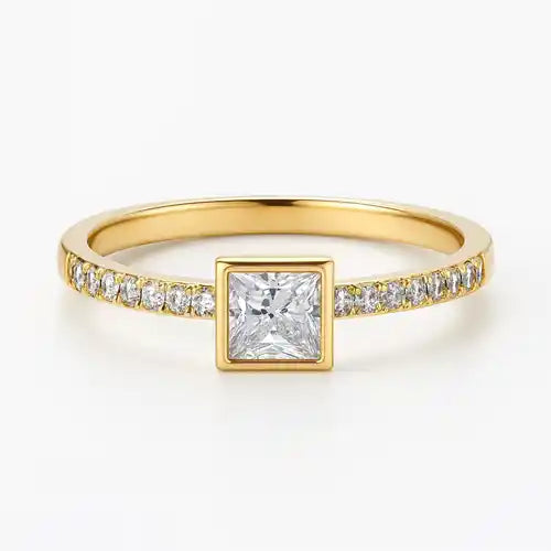 Celeste Designer Square Ring | Square Stone Ring for Women