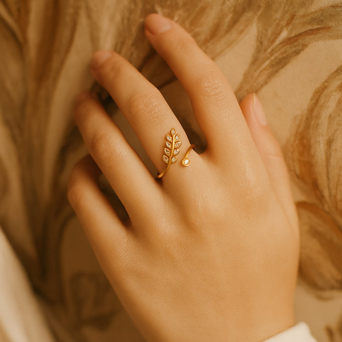 Elegant Leaf Ring