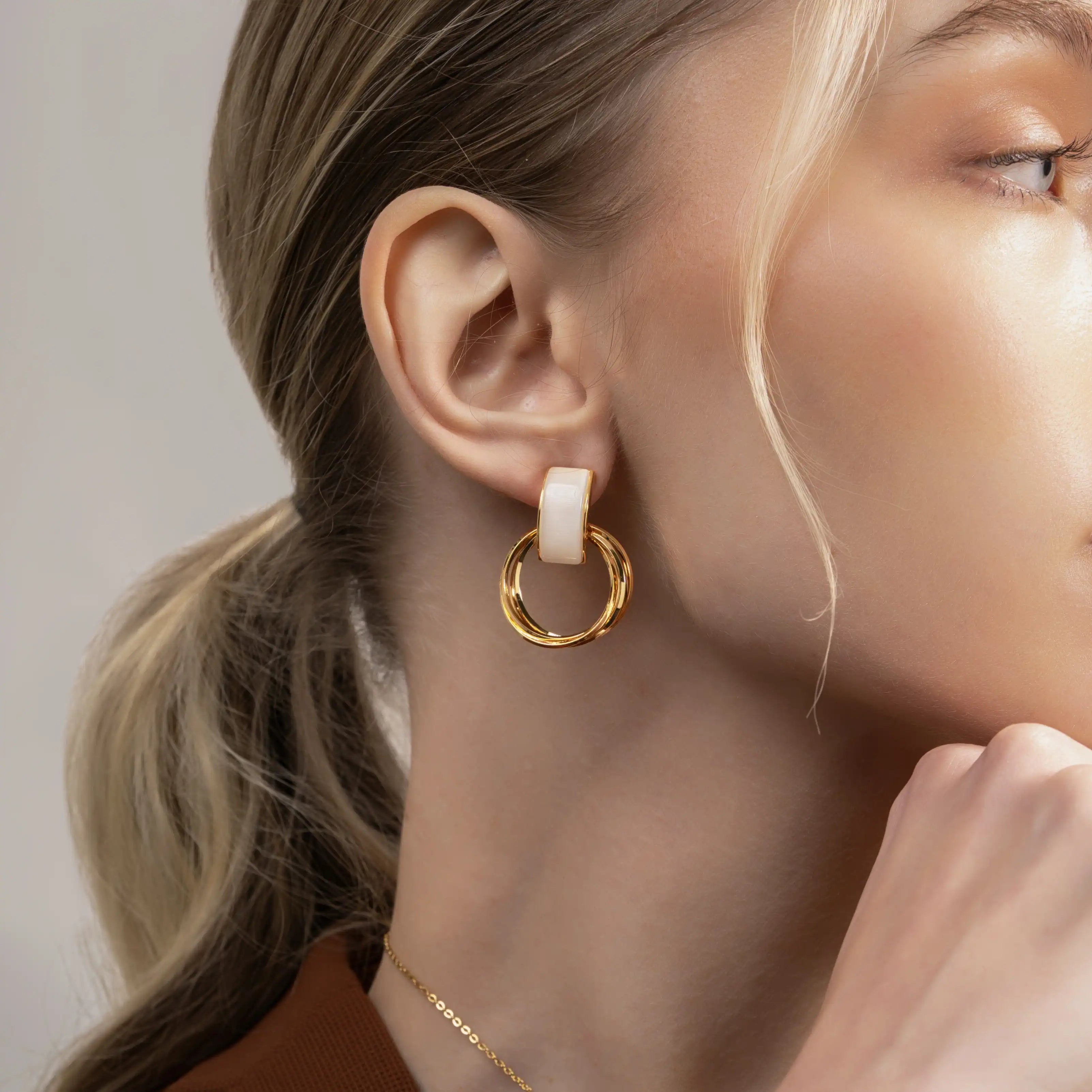 Ivory Halo Earrings