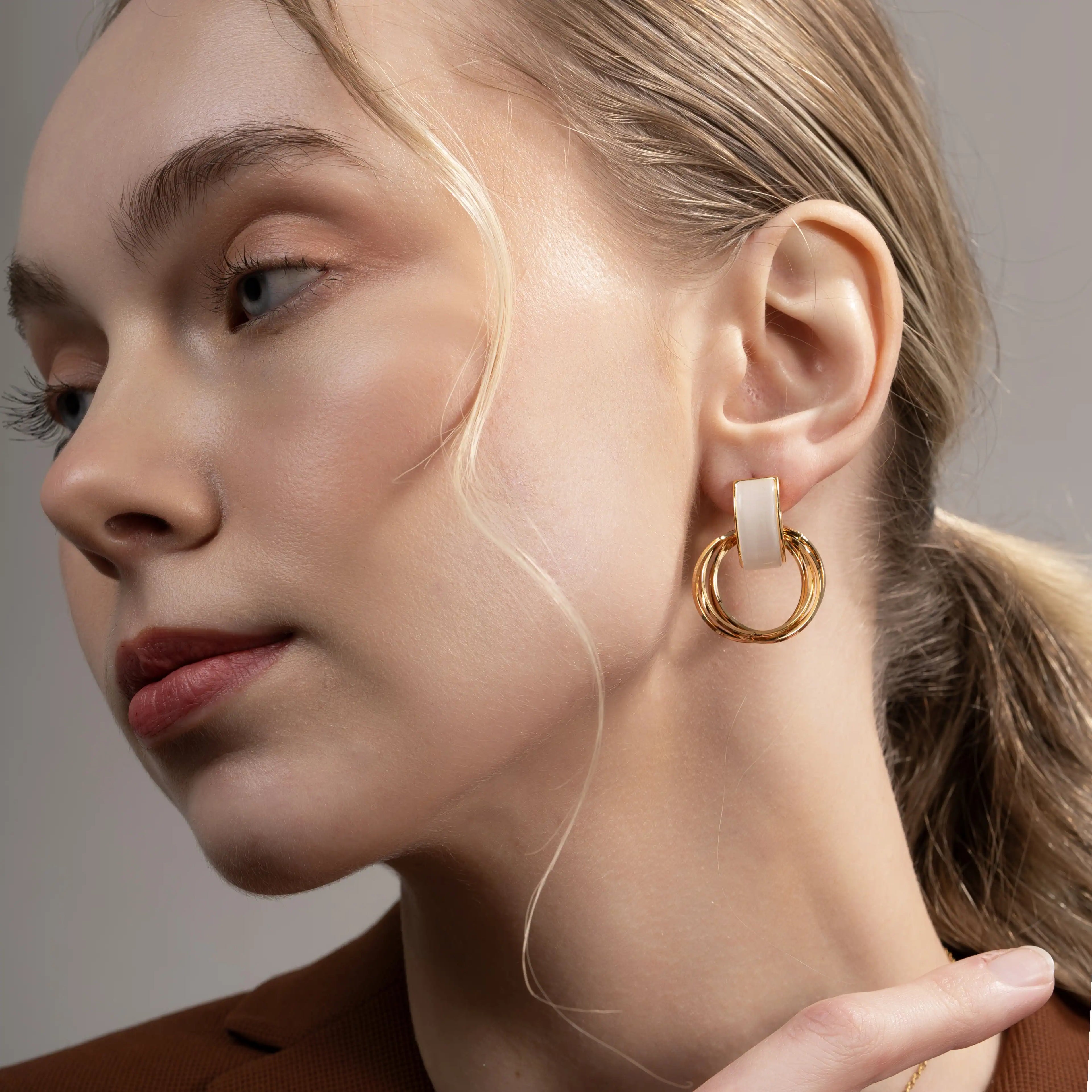 Ivory Halo Earrings