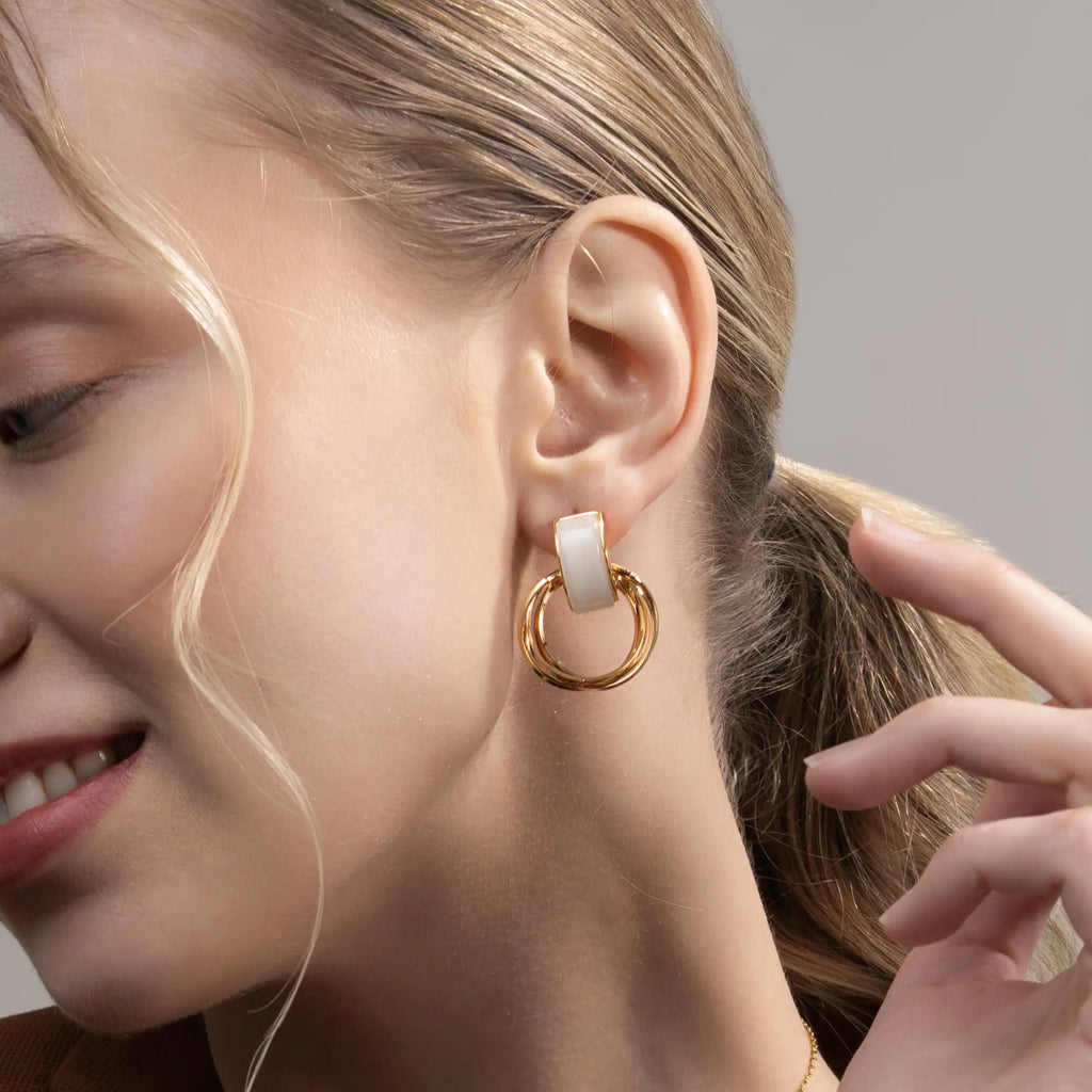 Ivory Halo Earrings