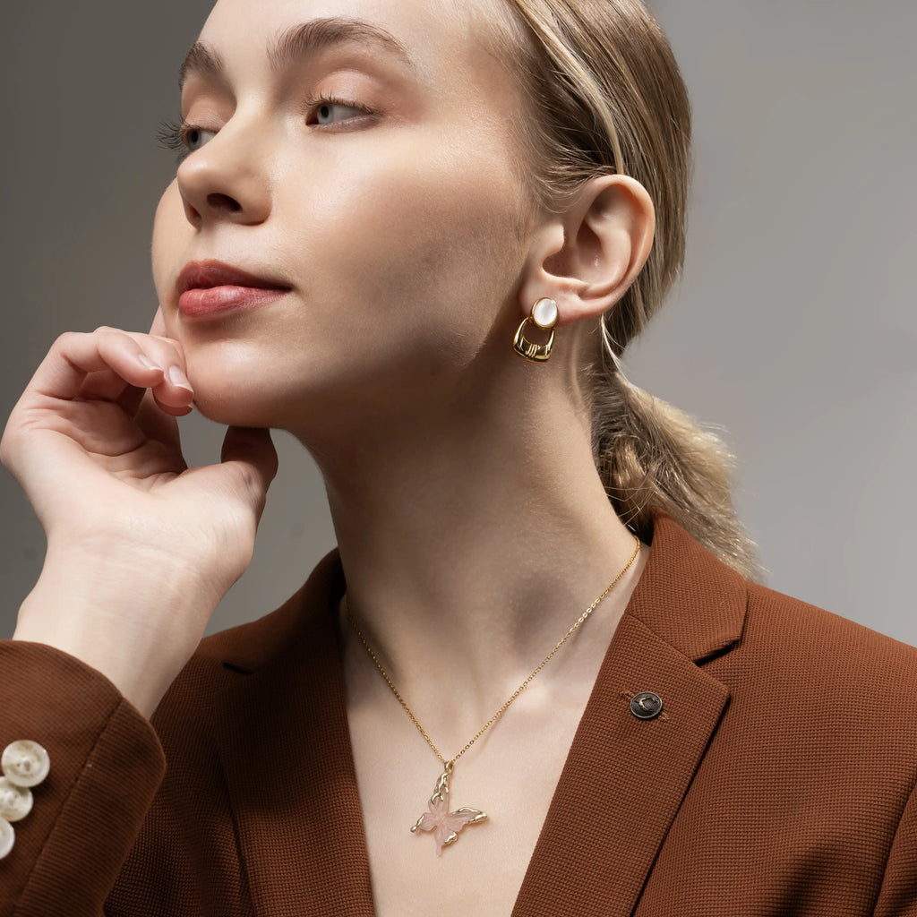 Pink Aura Butterfly Pendant