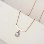 Dainty Gold Chain with Crystal Drop