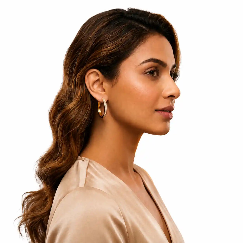 Gold Diamond Hoops