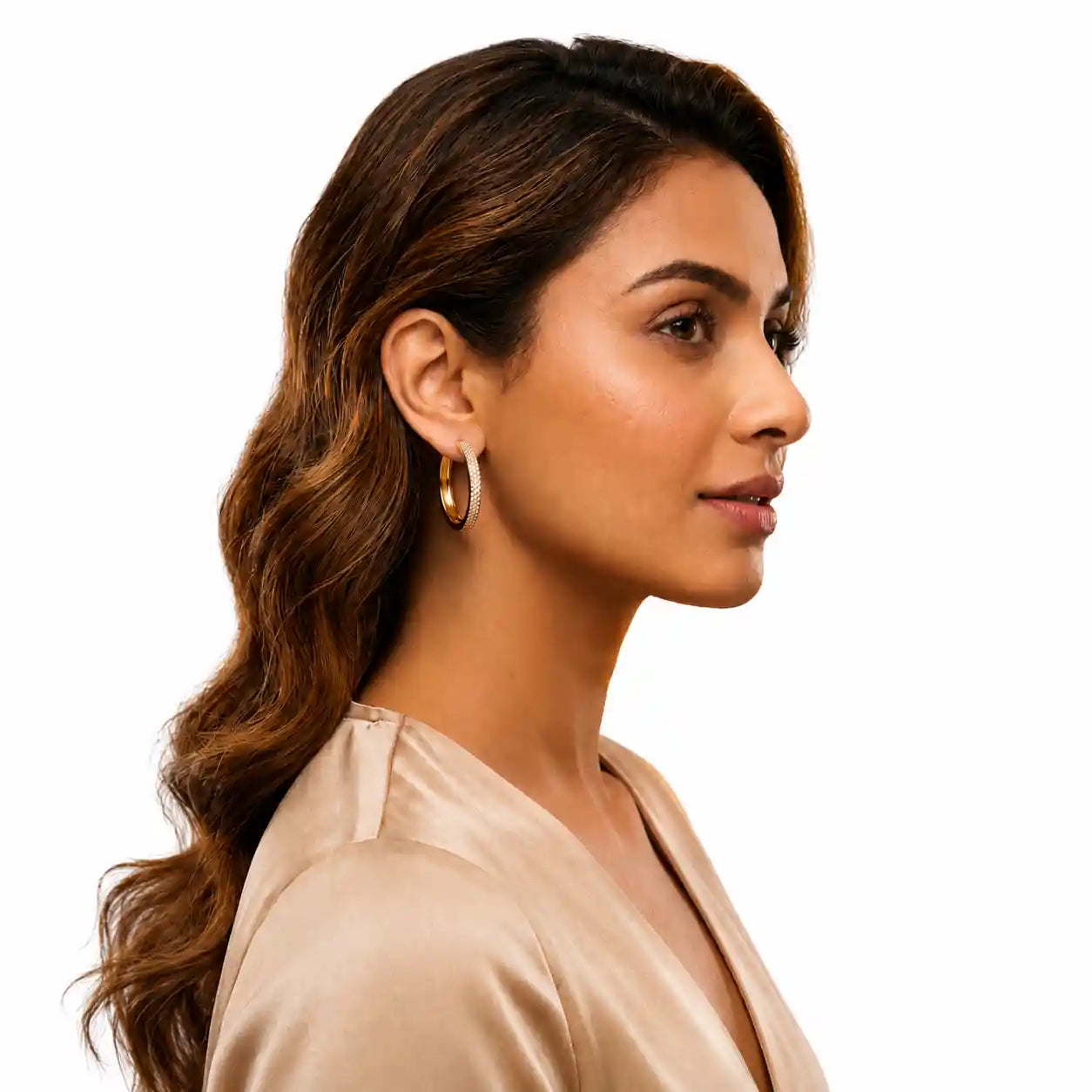 Gold Diamond Hoops
