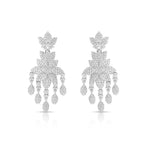 Diamond Veil Set Layered Cascade Necklace & Earring for Women – American Diamond Bridal Set