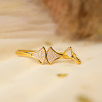 Divora Spark Combo – Gold Bracelet & Ring Set with Crystal Detailing
