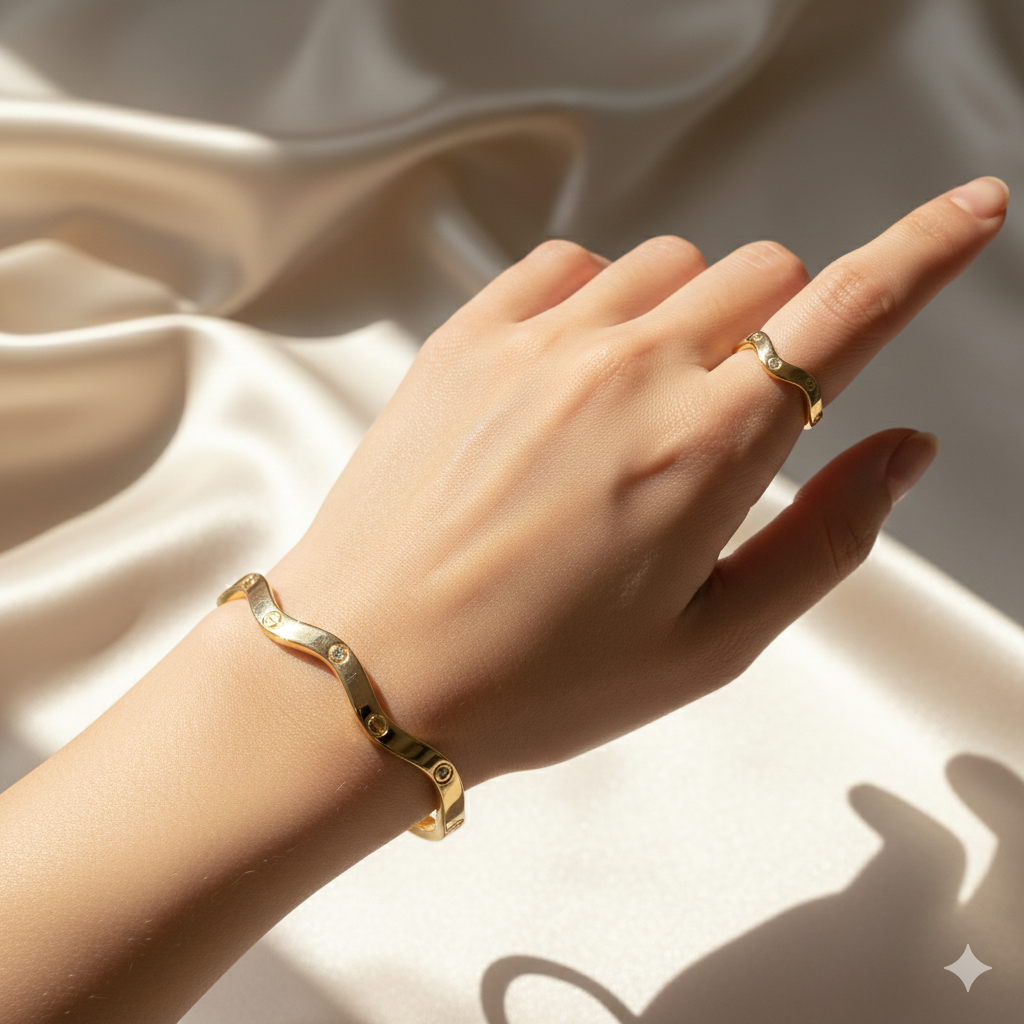 Gold Wave Bracelet
