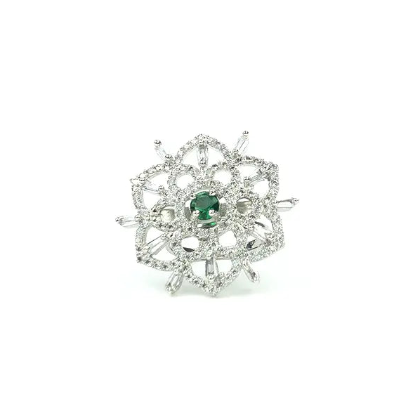 Floral Emerald Ring