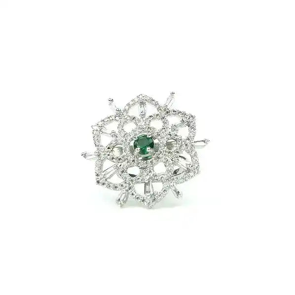 Emerald Bloom Ring | Floral Emerald Statement Ring for Women