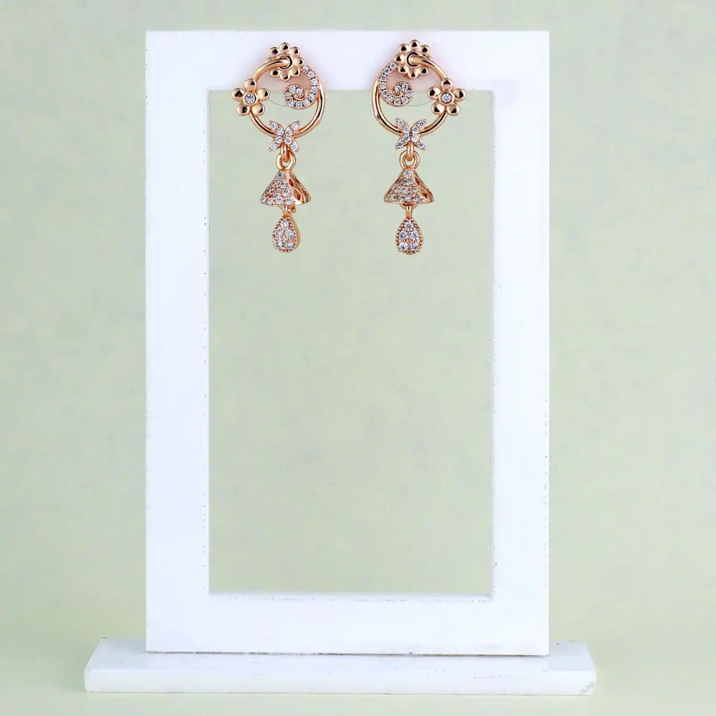 Floral Jhumka Earrings | Gold Floral Jhumkas for Women