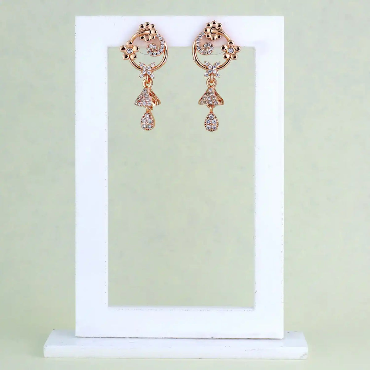 Floral Jhumka Earrings | Gold Floral Jhumkas for Women