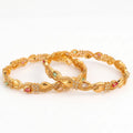 Navratna Sparkle  - Intertwined Gold Bangle Set