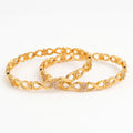 Gold-Plated Floral Infinity Bangles -  Elegant Designer Bangle Set