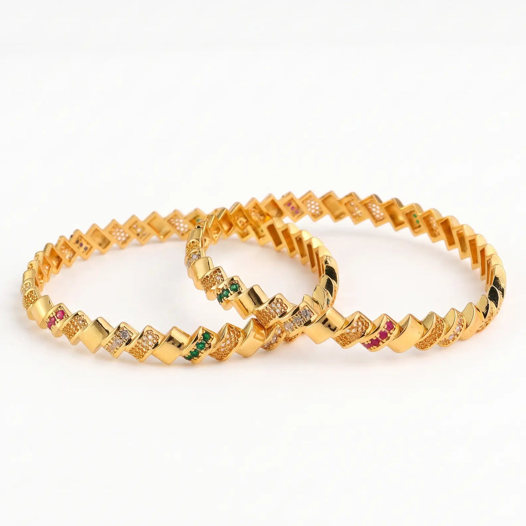 Rajwada Glow Bangles -  Premium Designer Kada Set