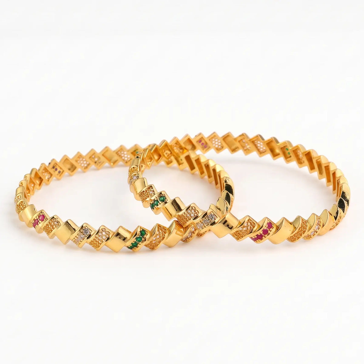Rajwada Glow Bangles -  Premium Designer Kada Set