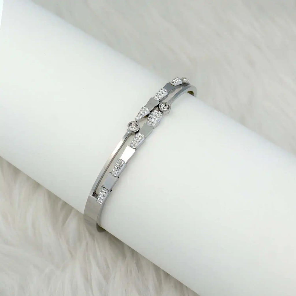 Gleam Silver Studded Bracelet