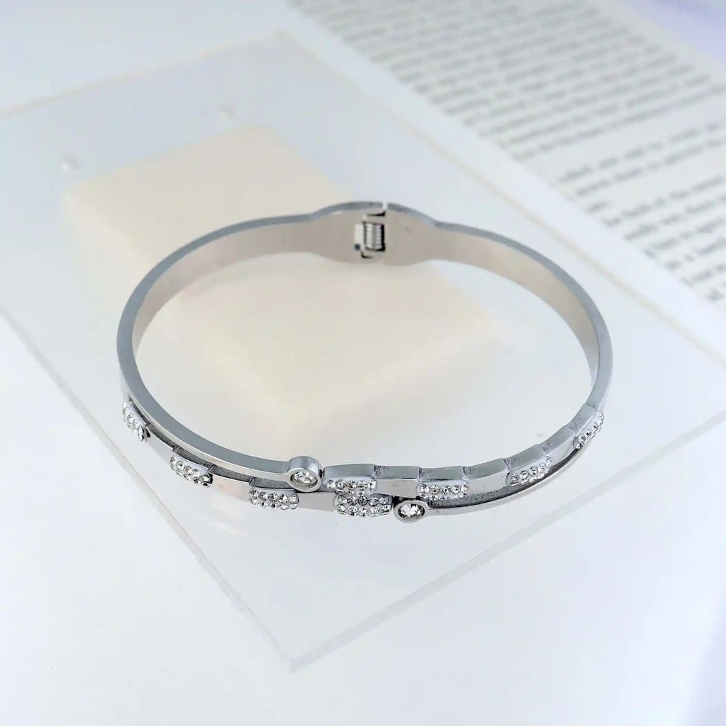 Gleam Silver Studded Bracelet