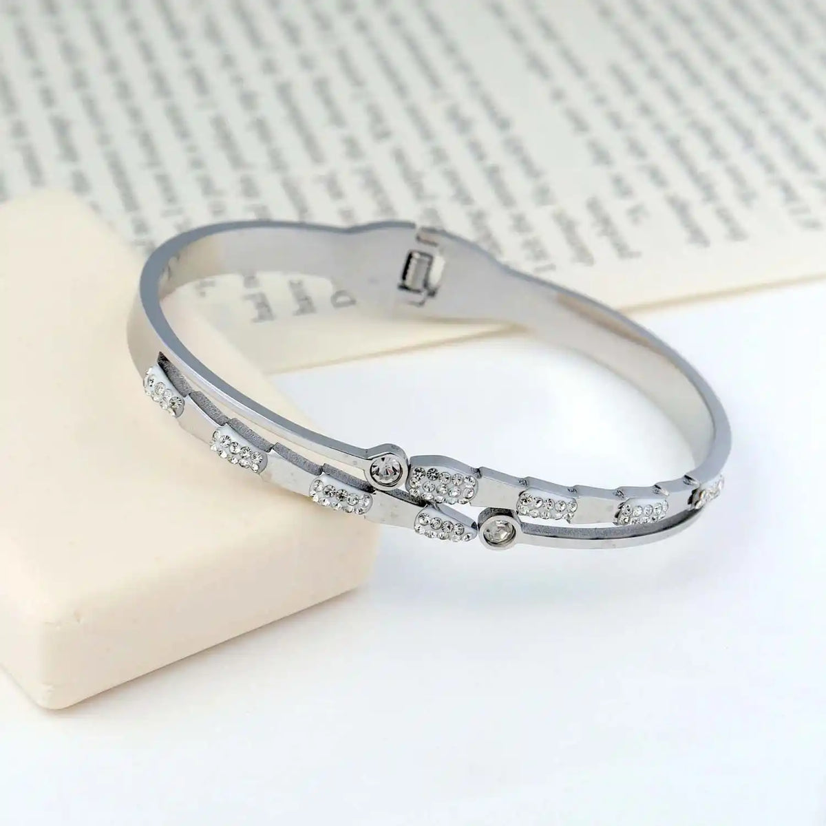 Gleam Silver Studded Bracelet