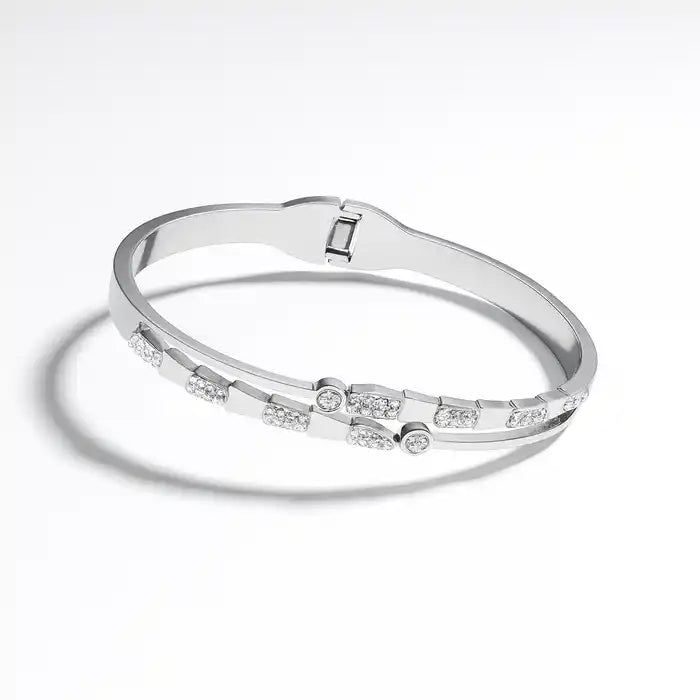 Gleam Silver Studded Bracelet | Sparkle Stud Bracelet for Women