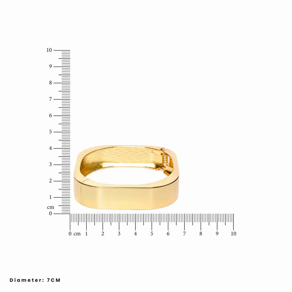 Gold Core Band – Bold Square Cuff Bracelet, Anti-Tarnish Finish