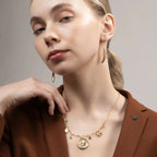 Golden Butterfly Medallion Necklace for Women – Gold Plated Charm Chain