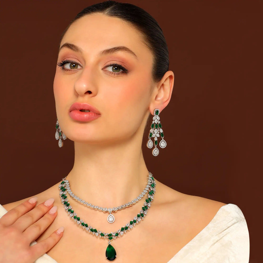 Green Stone Two-Tiered Set