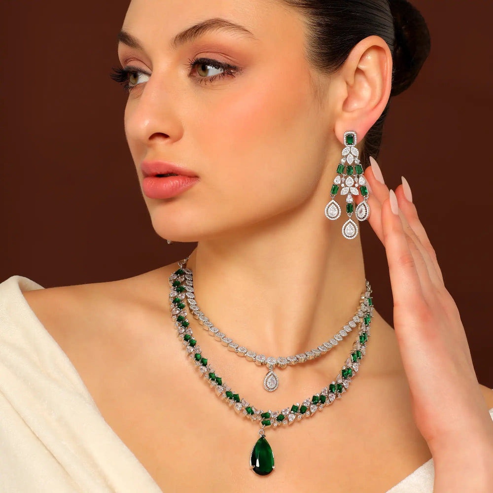 Green Stone Two-Tiered Set