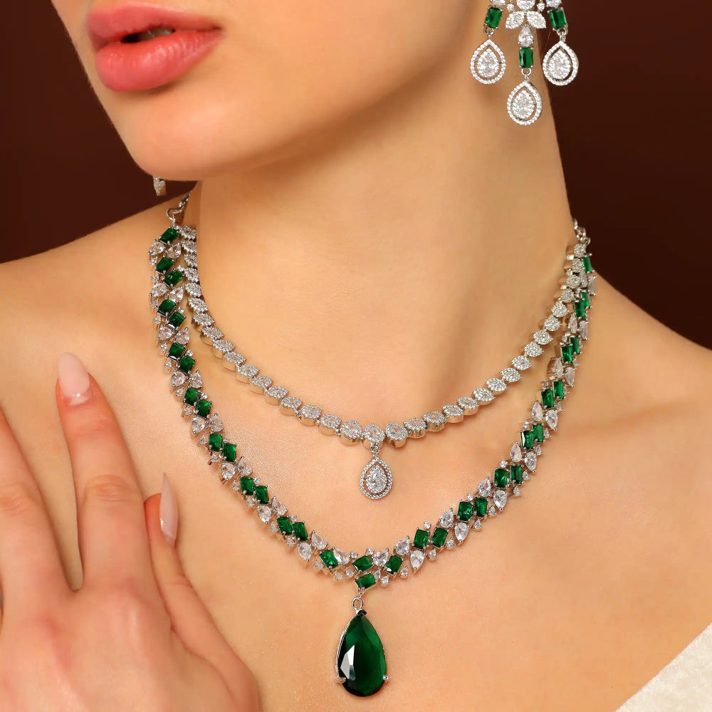 Green Stone Two-Tiered Set