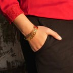 Honeywing Bracelet – Gold-Tone Butterfly Cutwork Cuff Bracelet