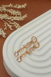 Gold Plated Crystal Bloom Drop Earrings