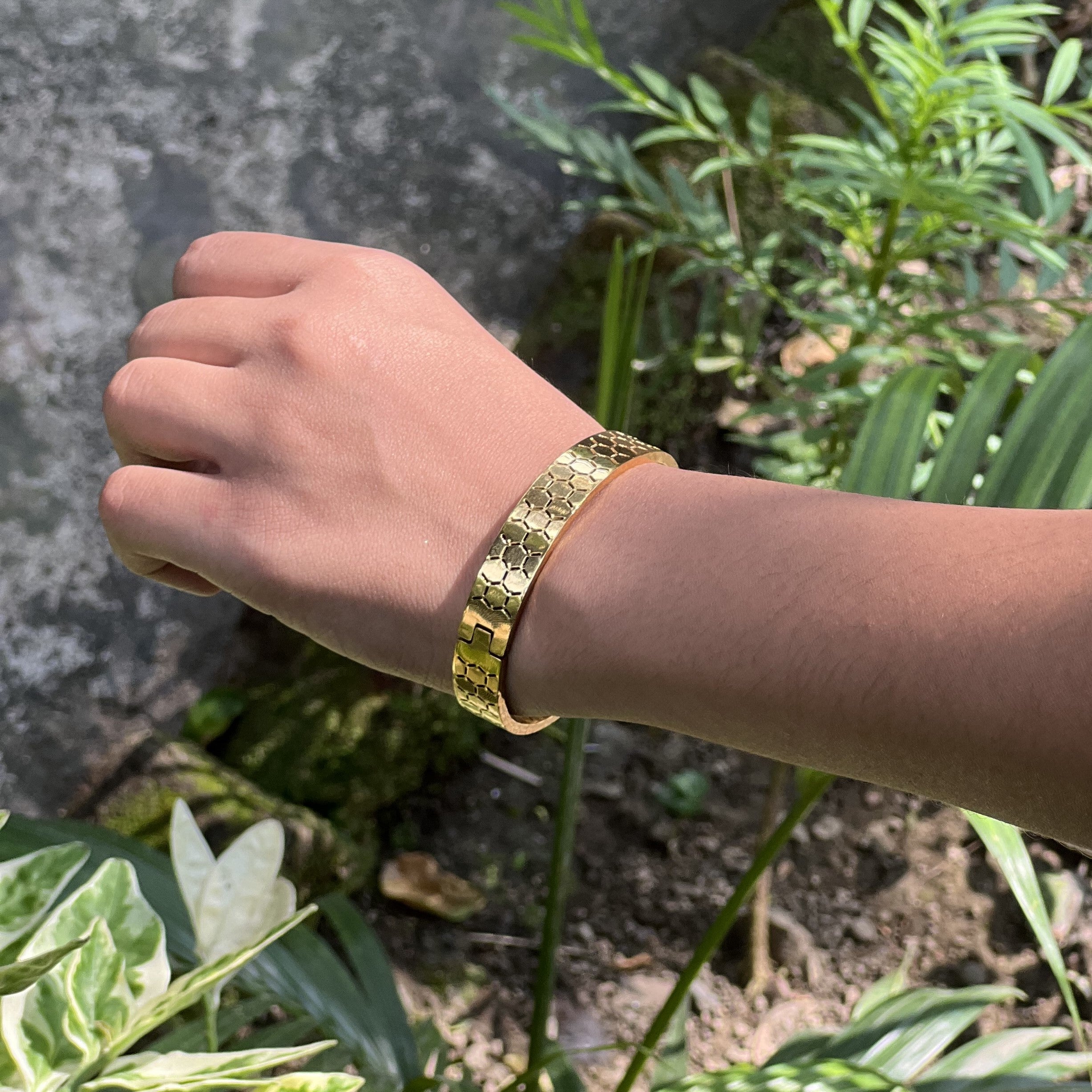 Hexagon Cuff Bracelet