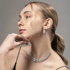 Liora Rosé Necklace – American Diamond Vine Necklace & Earring Set for Women