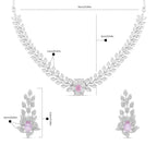 Liora Rosé Necklace – American Diamond Vine Necklace & Earring Set for Women