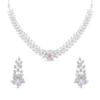 Liora Rosé Necklace – American Diamond Vine Necklace & Earring Set for Women