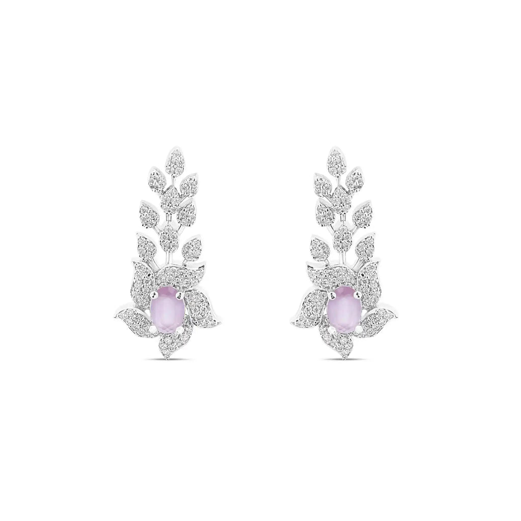 Liora Rosé Necklace – American Diamond Vine Necklace & Earring Set for Women