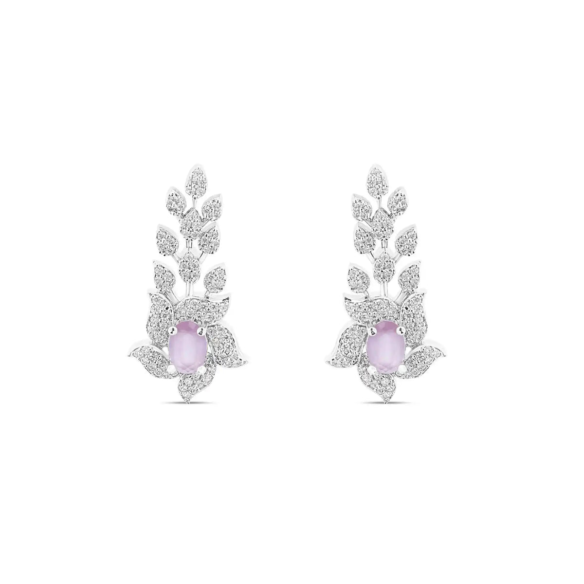 Liora Rosé Necklace – American Diamond Vine Necklace & Earring Set for Women